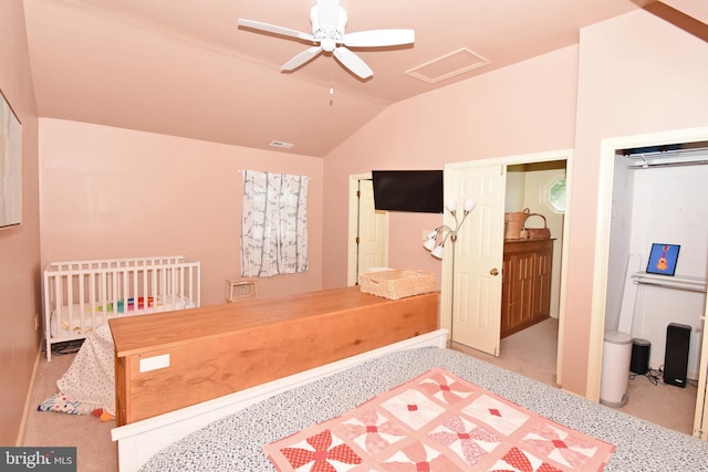 6 Quincy Ct, Ocean Pines, MD 21811 - carpeted bedroom with vaulted ceiling and attic access