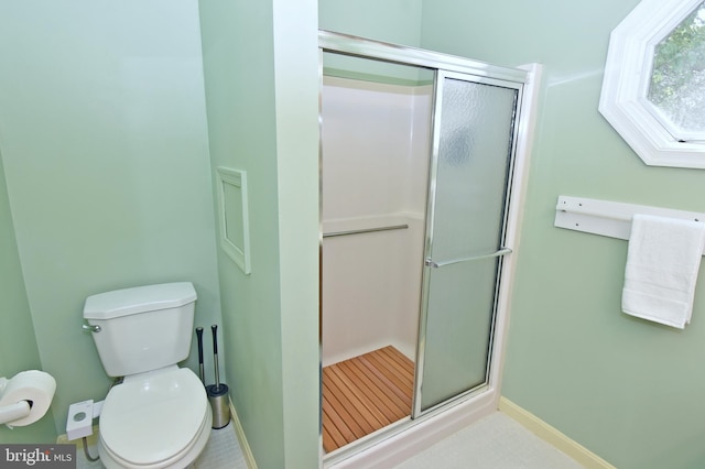 6 Quincy Ct, Ocean Pines, MD 21811 - full bathroom with a shower stall, toilet, and baseboards