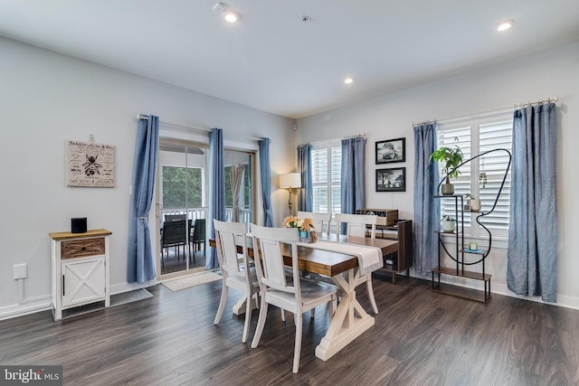 10104 Dressage Dr, Upper Marlboro, MD 20772 - dining area featuring plenty of natural light, dark wood finished floors, recessed lighting, and baseboards