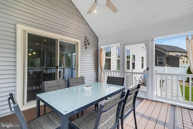 10104 Dressage Dr, Upper Marlboro, MD 20772 - wooden deck featuring ceiling fan and outdoor dining space