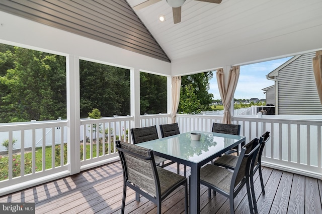 10104 Dressage Dr, Upper Marlboro, MD 20772 - deck featuring a ceiling fan and outdoor dining space