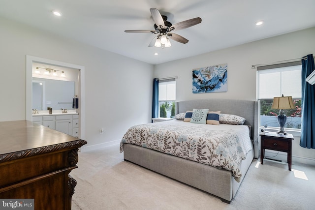 10104 Dressage Dr, Upper Marlboro, MD 20772 - bedroom with light carpet, multiple windows, ensuite bathroom, baseboards, and recessed lighting