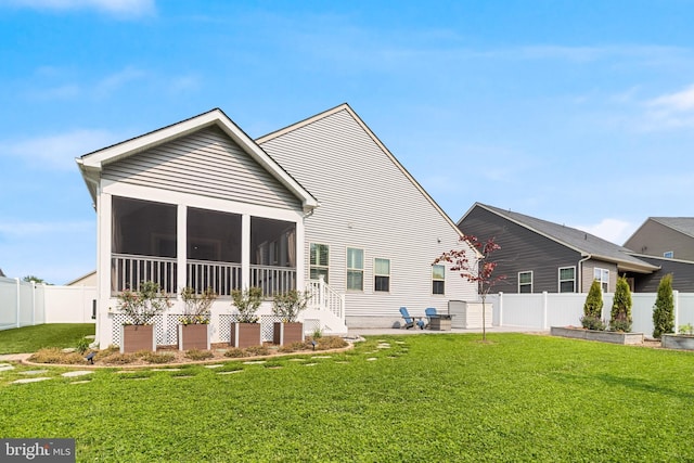 10104 Dressage Dr, Upper Marlboro, MD 20772 - back of house featuring a sunroom and a patio area