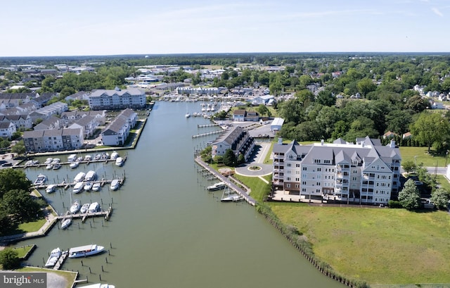 301 Muir St Unit 201, Cambridge, MD 21613 - drone / aerial view of a large body of water and a marina