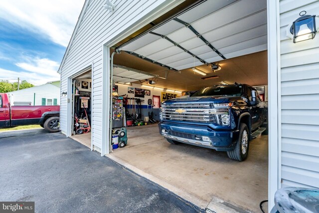 46 Jefferson St, Weatherly, PA 18255 - garage featuring a garage door opener