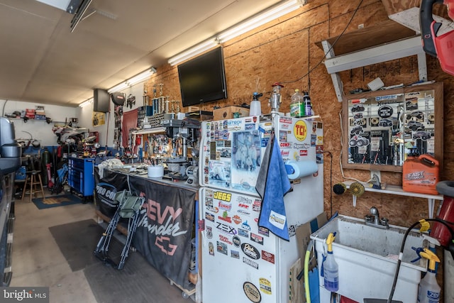 46 Jefferson St, Weatherly, PA 18255 - garage with a sink and a workshop area
