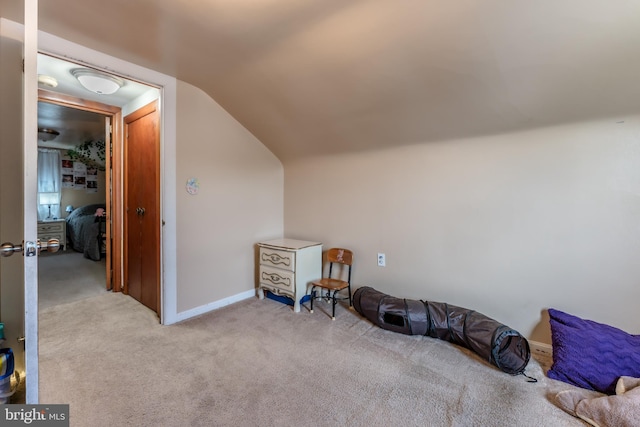 46 Jefferson St, Weatherly, PA 18255 - sitting room with carpet flooring, lofted ceiling, and baseboards