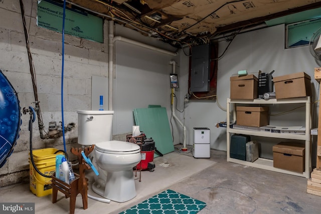 46 Jefferson St, Weatherly, PA 18255 - unfinished below grade area with electric panel