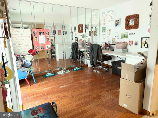 office area featuring wood finished floors