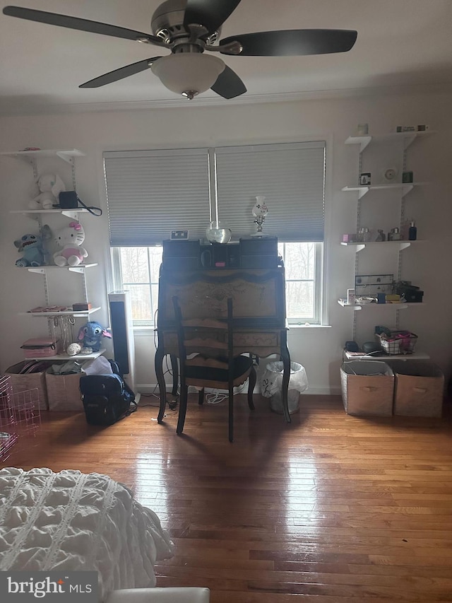 131 Winding Way, Bangor, PA 18013 - bedroom featuring wood-type flooring and a ceiling fan