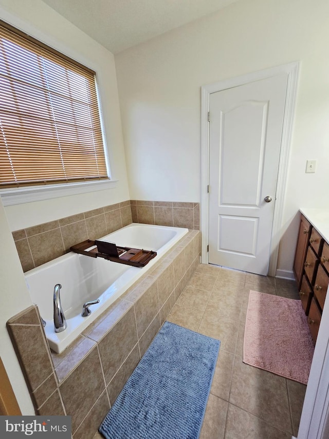7677 Green Ridge Ln, Abbottstown, PA 17301 - full bathroom with vanity, a garden tub, and tile patterned floors