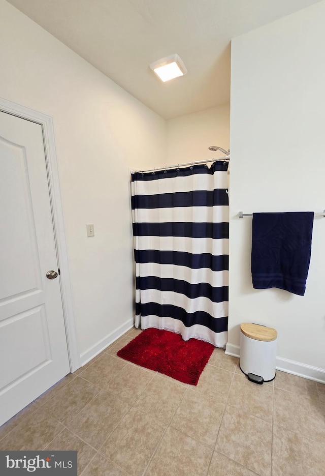 7677 Green Ridge Ln, Abbottstown, PA 17301 - bathroom featuring baseboards, tile patterned flooring, and curtained shower
