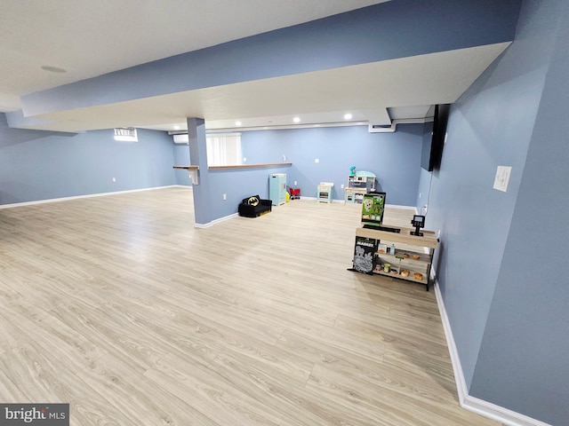7677 Green Ridge Ln, Abbottstown, PA 17301 - basement with wood finished floors, baseboards, and recessed lighting