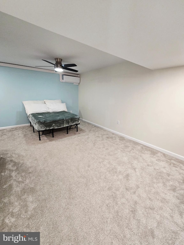 7677 Green Ridge Ln, Abbottstown, PA 17301 - playroom featuring an AC wall unit, carpet flooring, and baseboards