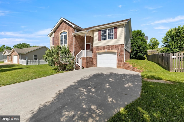 1118 Ashby St, Front Royal, VA 22630 - view of front of house with driveway, brick siding, and an attached garage
