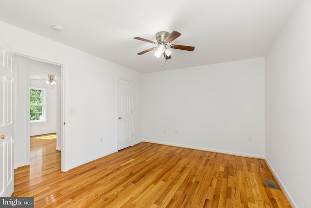 1118 Ashby St, Front Royal, VA 22630 - unfurnished bedroom featuring light wood-type flooring, baseboards, and a ceiling fan