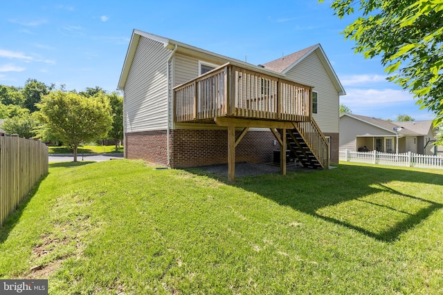 1118 Ashby St, Front Royal, VA 22630 - back of property with stairway and a wooden deck