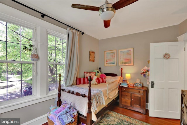 61 Park Rd, Reading, PA 19609 - bedroom with wood finished floors and a ceiling fan