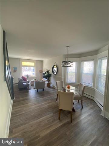31 E Goepp St, Bethlehem, PA 18018 - dining space with wood finished floors, plenty of natural light, and a baseboard radiator