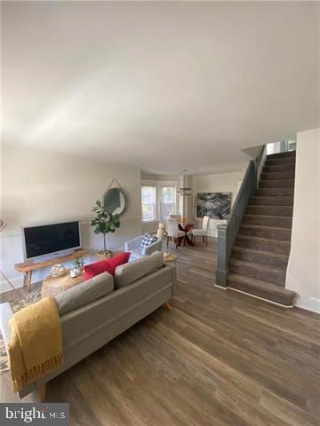 31 E Goepp St, Bethlehem, PA 18018 - living area with wood finished floors and stairway