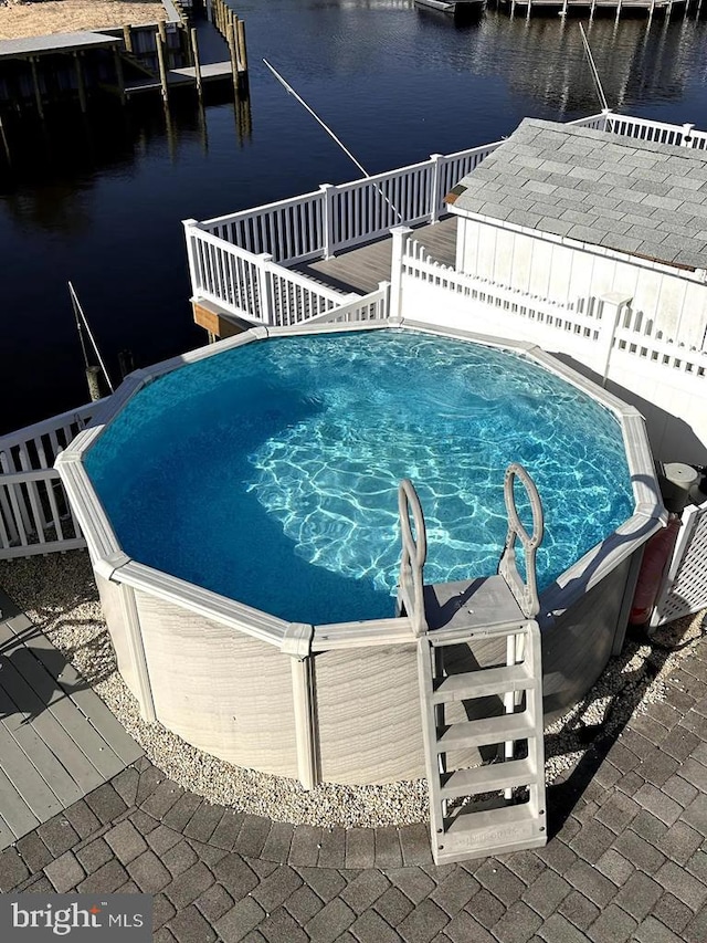 887 Beach Haven W Blvd, Manahawkin, NJ 08050 - view of swimming pool with a deck with water view