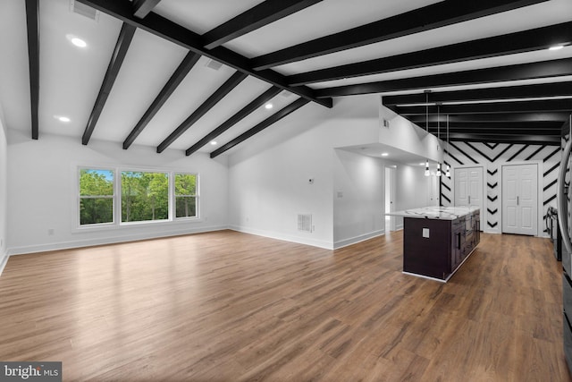 2761 Ebbvale Rd, Manchester, MD 21102 - unfurnished living room with recessed lighting, baseboards, and wood finished floors