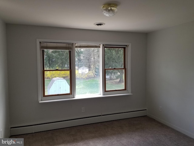 1320 Oak Ln, New Cumberland, PA 17070 - spare room with a baseboard heating unit, carpet floors, and baseboards