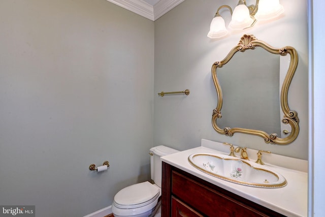3609 Bradinton, Williamsburg, VA 23188 - half bath with toilet, vanity, and crown molding