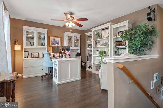 17365 Norland Way, Shrewsbury, PA 17361 - office area with dark wood-type flooring and a ceiling fan