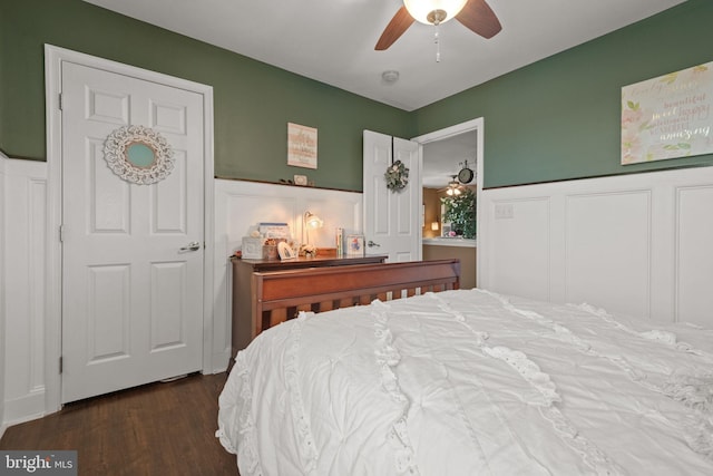 17365 Norland Way, Shrewsbury, PA 17361 - bedroom with dark wood-style floors and ceiling fan