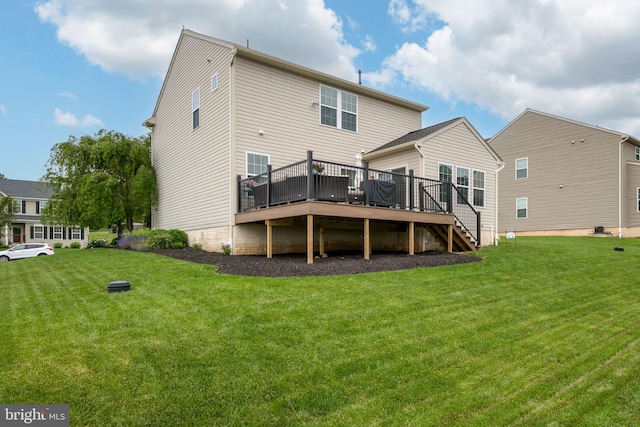 17365 Norland Way, Shrewsbury, PA 17361 - rear view of house with a deck, a yard, and stairs