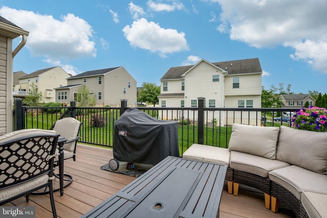 17365 Norland Way, Shrewsbury, PA 17361 - wooden deck with an outdoor living space, a residential view, and area for grilling