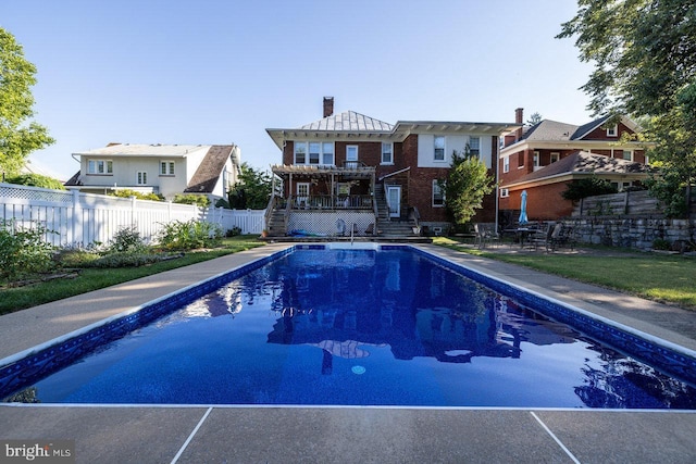 289 Newman Ave, Harrisonburg, VA 22801 - view of swimming pool featuring stairway and a deck
