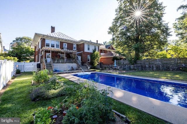 289 Newman Ave, Harrisonburg, VA 22801 - view of swimming pool with stairway and a deck
