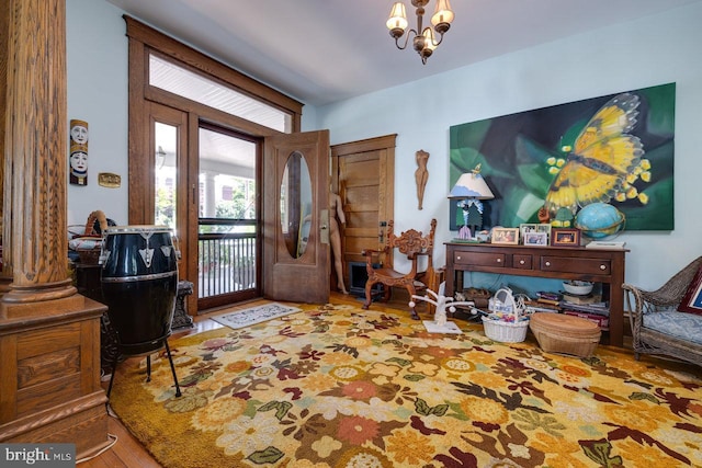 289 Newman Ave, Harrisonburg, VA 22801 - entrance foyer with wood finished floors and a chandelier