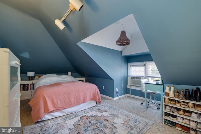 289 Newman Ave, Harrisonburg, VA 22801 - carpeted bedroom with lofted ceiling, baseboards, and cooling unit