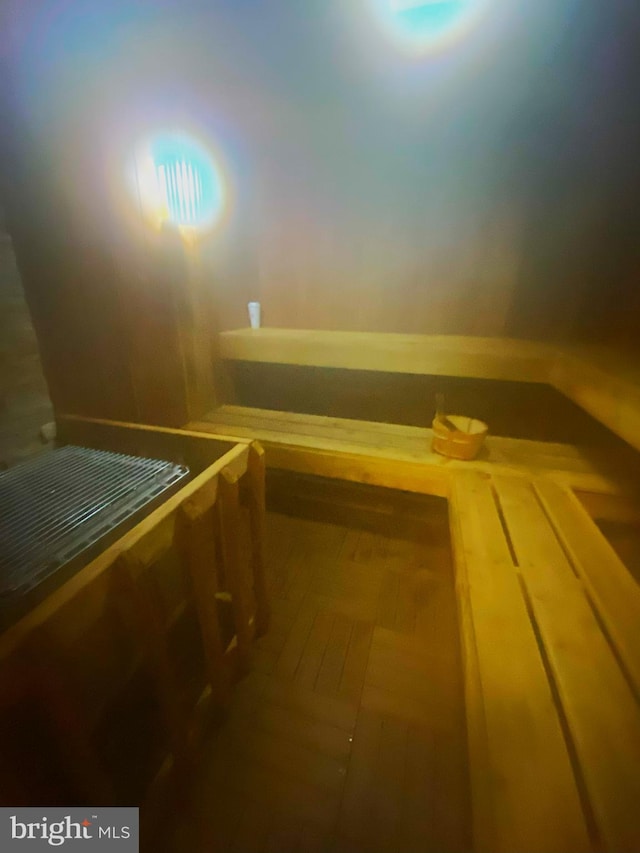 view of sauna