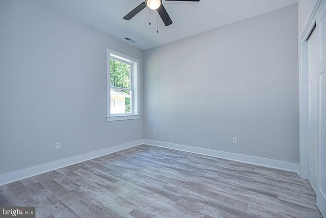 123 Windjammer Rd, Ocean Pines, MD 21811 - unfurnished room featuring ceiling fan, baseboards, and light wood finished floors