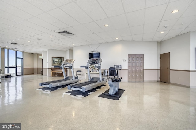 205 E Joppa Rd Unit 403, Baltimore, MD 21286 - workout area with baseboards and a paneled ceiling