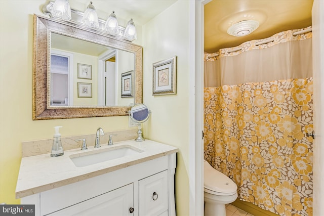 205 E Joppa Rd Unit 403, Baltimore, MD 21286 - full bathroom featuring tile patterned flooring, toilet, vanity, and a shower with curtain
