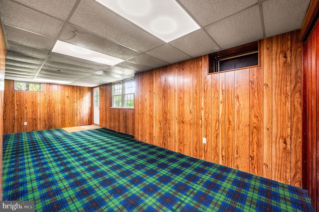 1050 Powderhorn Dr, Glen Mills, PA 19342 - below grade area with wood walls and a paneled ceiling