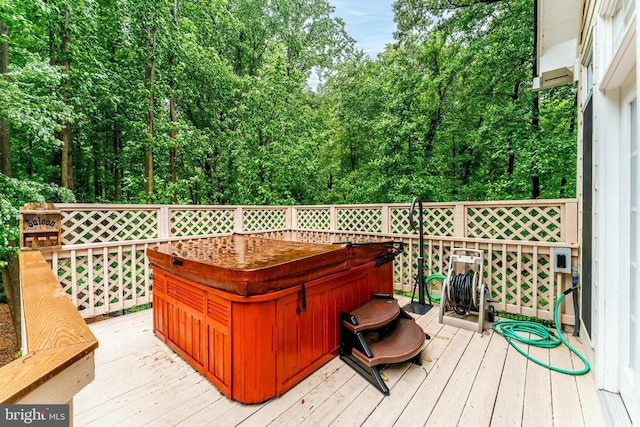 11709 Pine Tree Dr, Fairfax, VA 22033 - wooden terrace featuring a hot tub