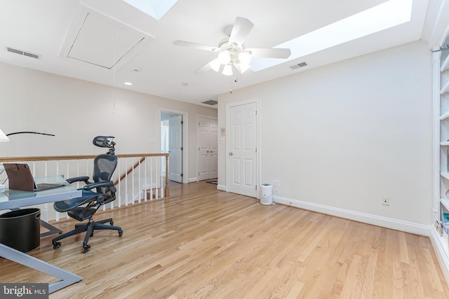 11709 Pine Tree Dr, Fairfax, VA 22033 - office space featuring attic access, wood finished floors, baseboards, and ceiling fan