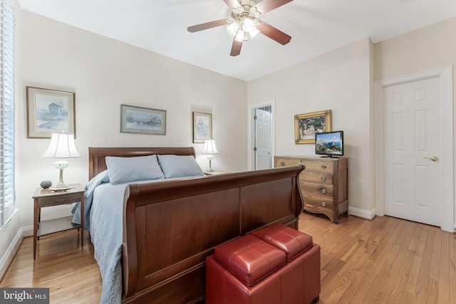 11709 Pine Tree Dr, Fairfax, VA 22033 - bedroom featuring light wood-style floors, baseboards, and ceiling fan