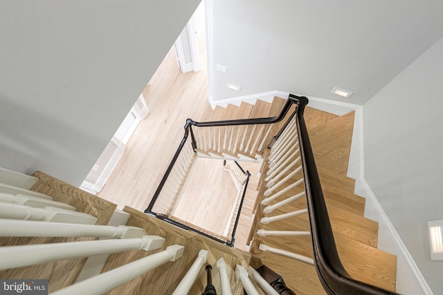 1473 Evans Farm Dr, Mclean, VA 22101 - stairway featuring wood finished floors