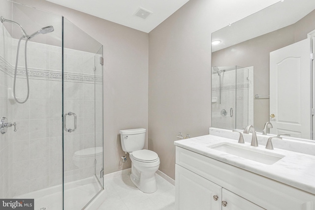 1473 Evans Farm Dr, Mclean, VA 22101 - full bath featuring toilet, a stall shower, vanity, tile patterned floors, and baseboards