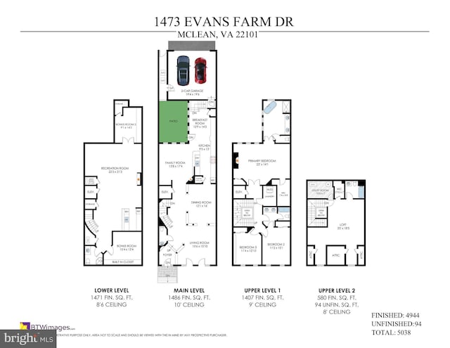 1473 Evans Farm Dr, Mclean, VA 22101 - floor plan / room layout