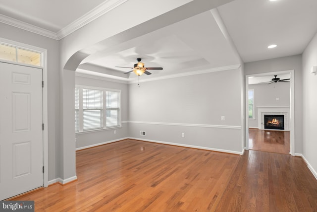 30 Amandas Teal Dr, Bridgeville, DE 19933 - entryway with a ceiling fan, healthy amount of natural light, wood finished floors, crown molding, and recessed lighting