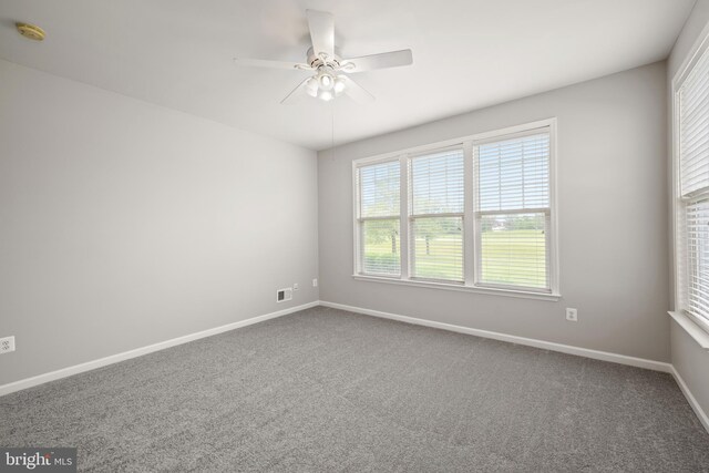 30 Amandas Teal Dr, Bridgeville, DE 19933 - empty room with a smoke detector, a ceiling fan, healthy amount of natural light, and carpet flooring