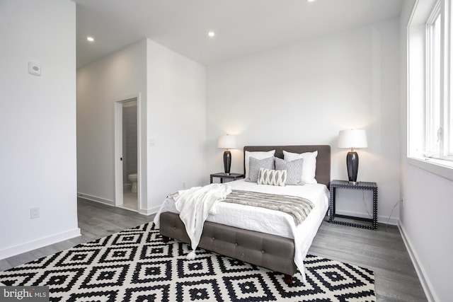 1732 Montello Ave NE Unit 7, Washington, DC 20002 - bedroom featuring wood finished floors, baseboards, recessed lighting, and connected bathroom